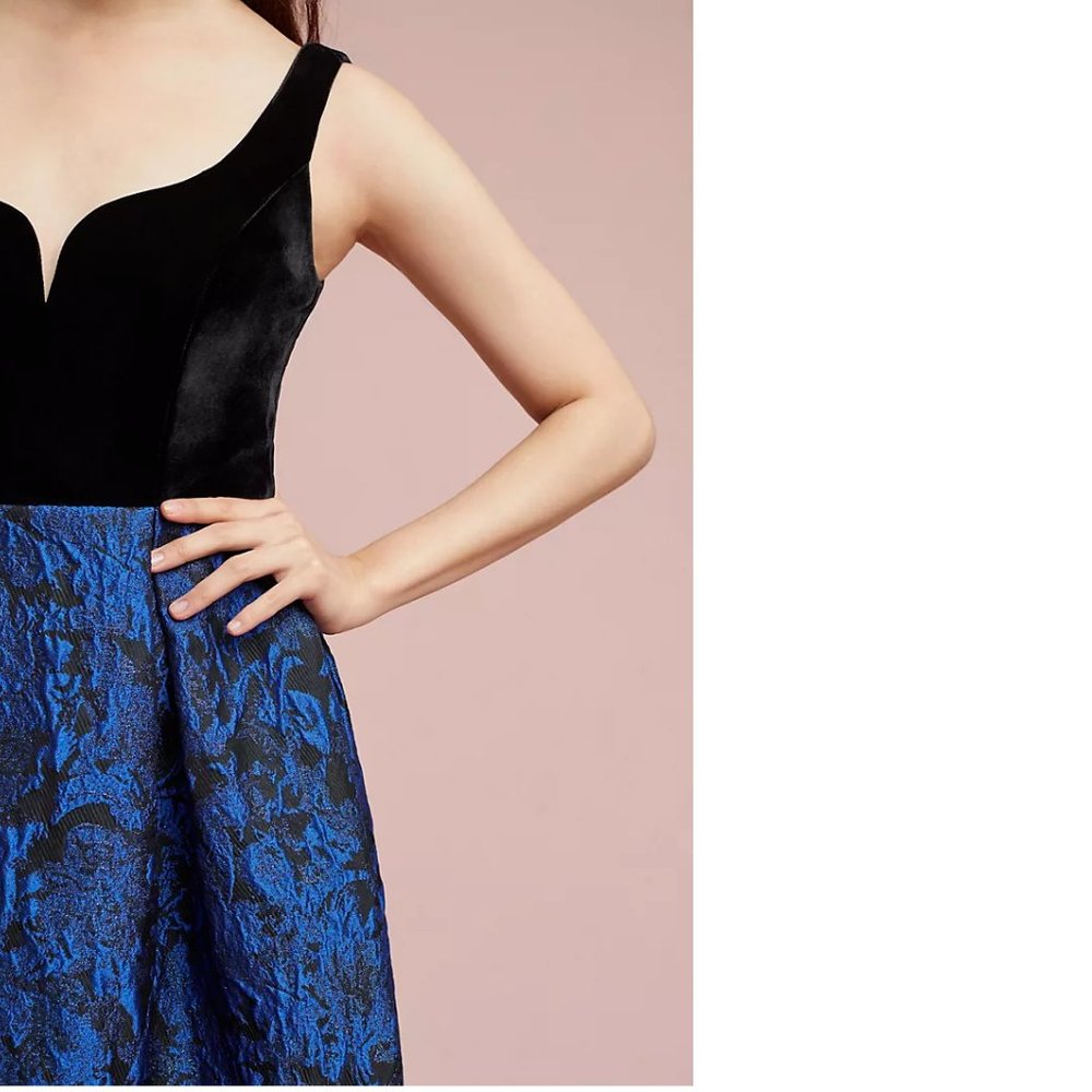 ANTHROPOLOGIE Velvet & Jacquard Dress size 0 new with tag - Picture 2 of 7